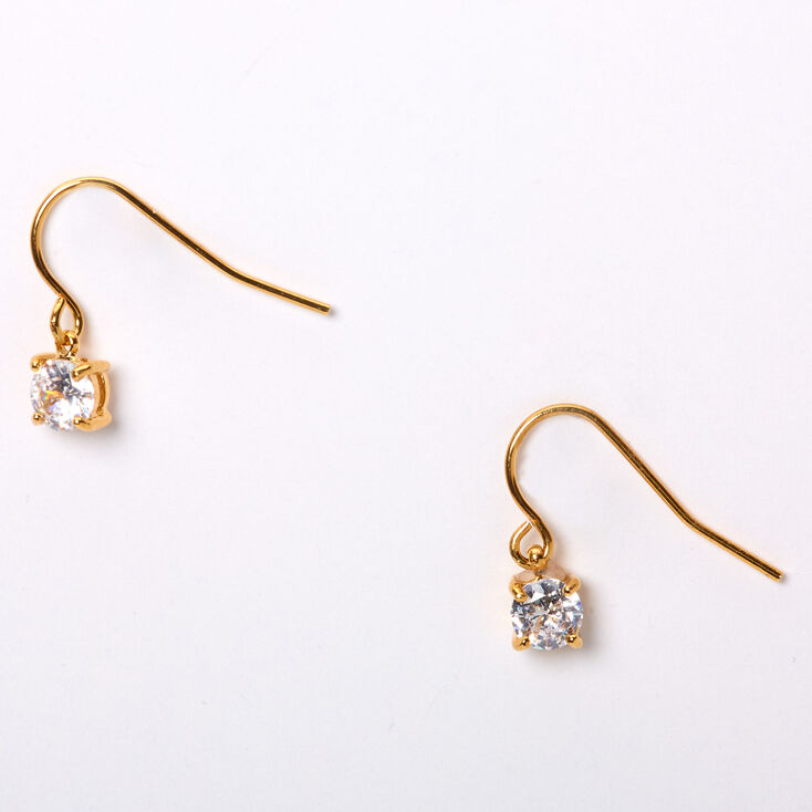 18kt Rose Gold Plated Cubic Zirconia Stone Drop Earrings,
