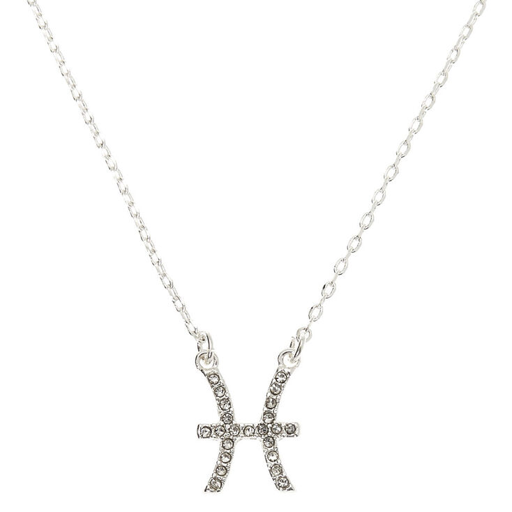 Silver Zodiac Pendant Necklace - Pisces,