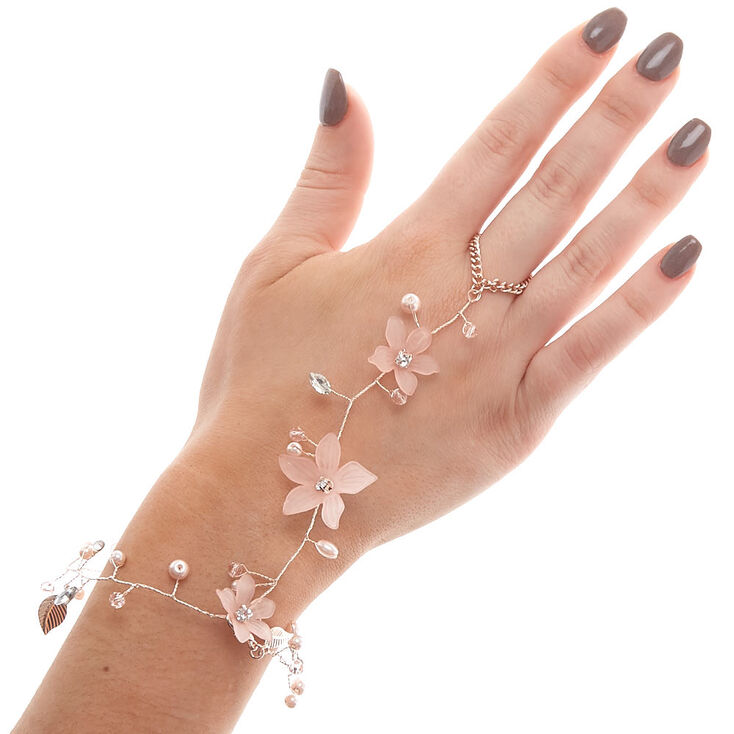 Rose Gold Frosted Flower Hand Chain - Pink,