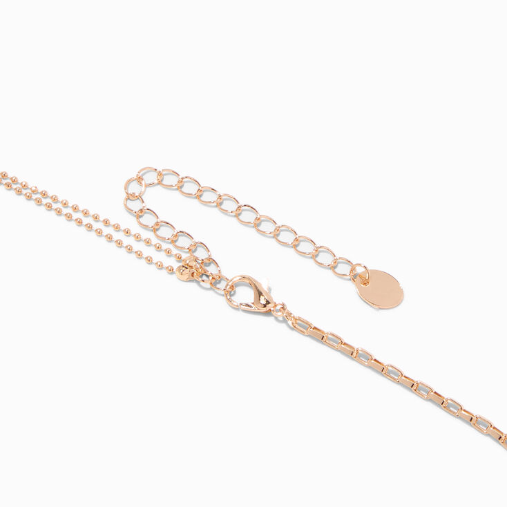 Gold Mixed Chain O-Ring Pendant Necklace,