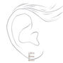 Silver Crystal Initial Stud Earrings - E,