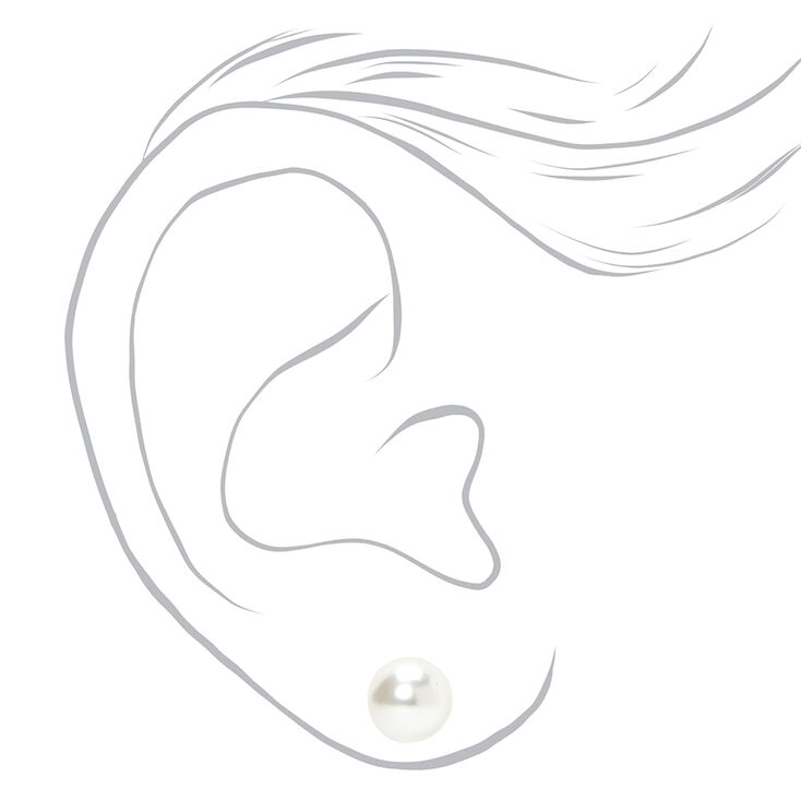 Silver Faux Pearl Open Neck Jewelry Set - 3 Pack,