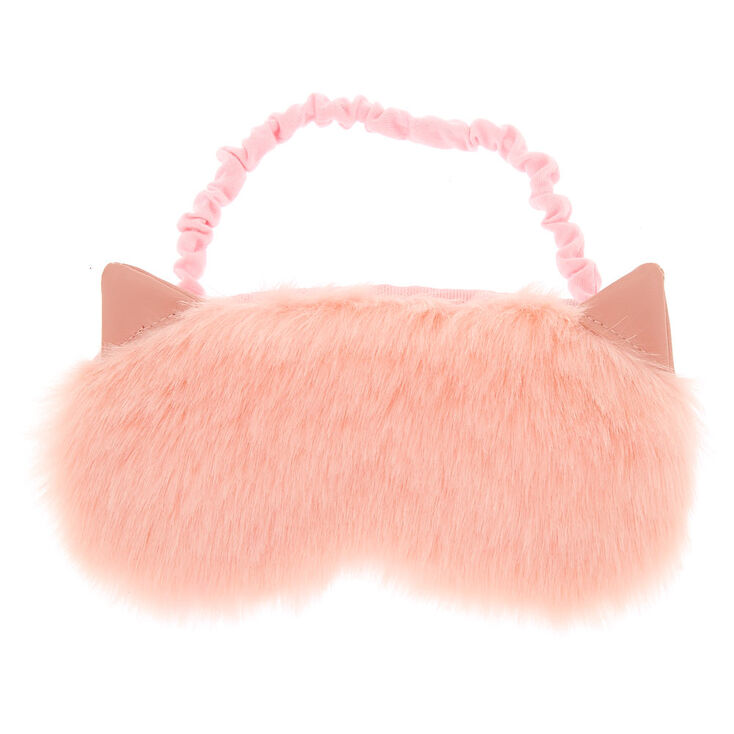 Furry Cat Ears Sleeping Mask Pink Icing Us