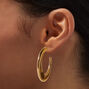 Gold-tone Ridged 40MM Hoop Earrings,