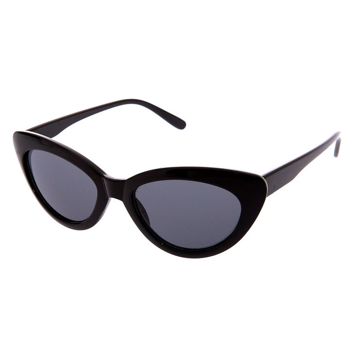 Retro Cat Eye Sunglasses - Black,