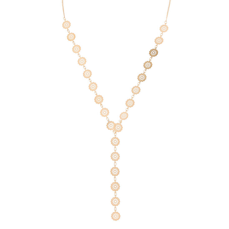 Gold Filigree Drop Necklace,