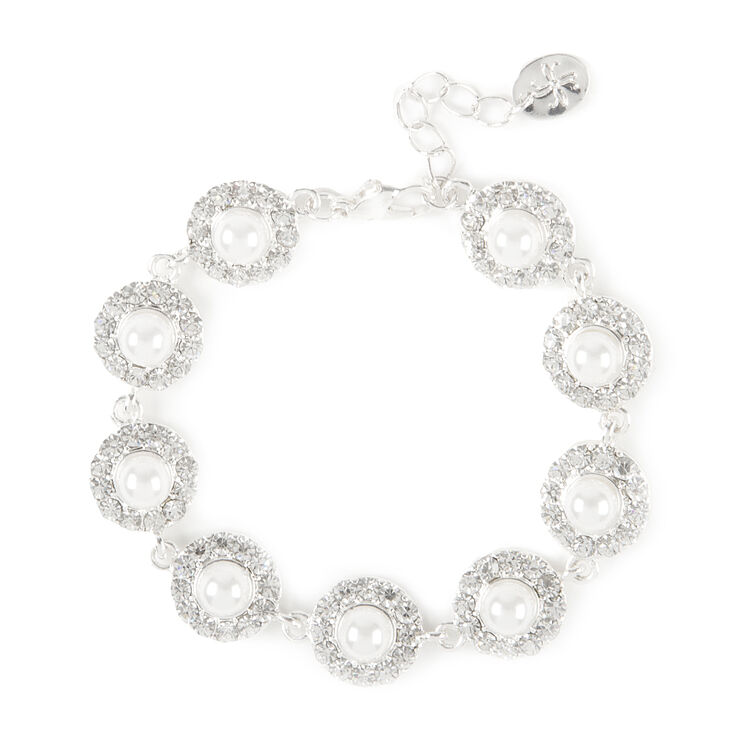 Pearl & Rhinestone Pavé Circles Bracelet,