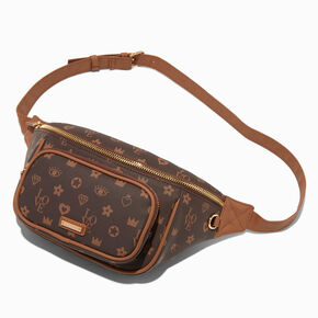 Status Icons Brown Faux Leather Fanny Pack,