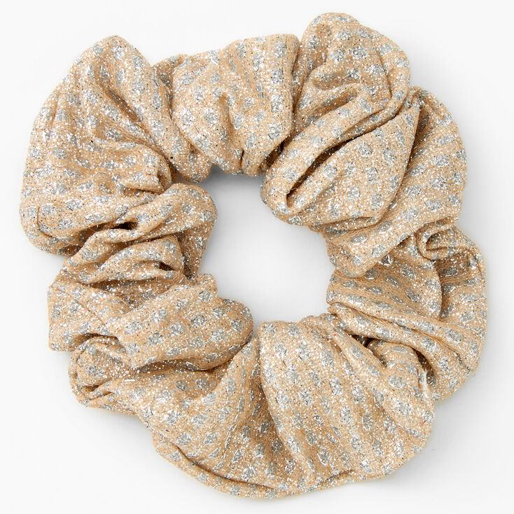 Medium Gold &amp; Silver Lurex Hair Scrunchie,