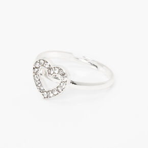 Silver Embellished Open Heart Bracelet Jewelry Set - 3 Pack,