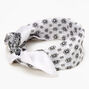 Floral Paisley Silky Bandana Headwrap - White,