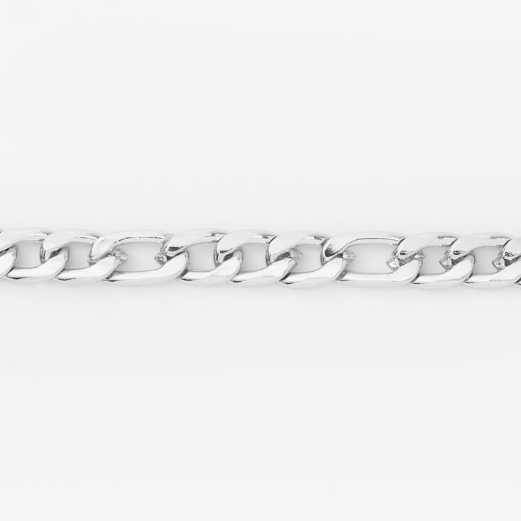 Silver-tone Figaro Chain Bracelet,