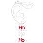 Silver 2&#39;&#39; HO HO HO Drop Earrings - Silver,