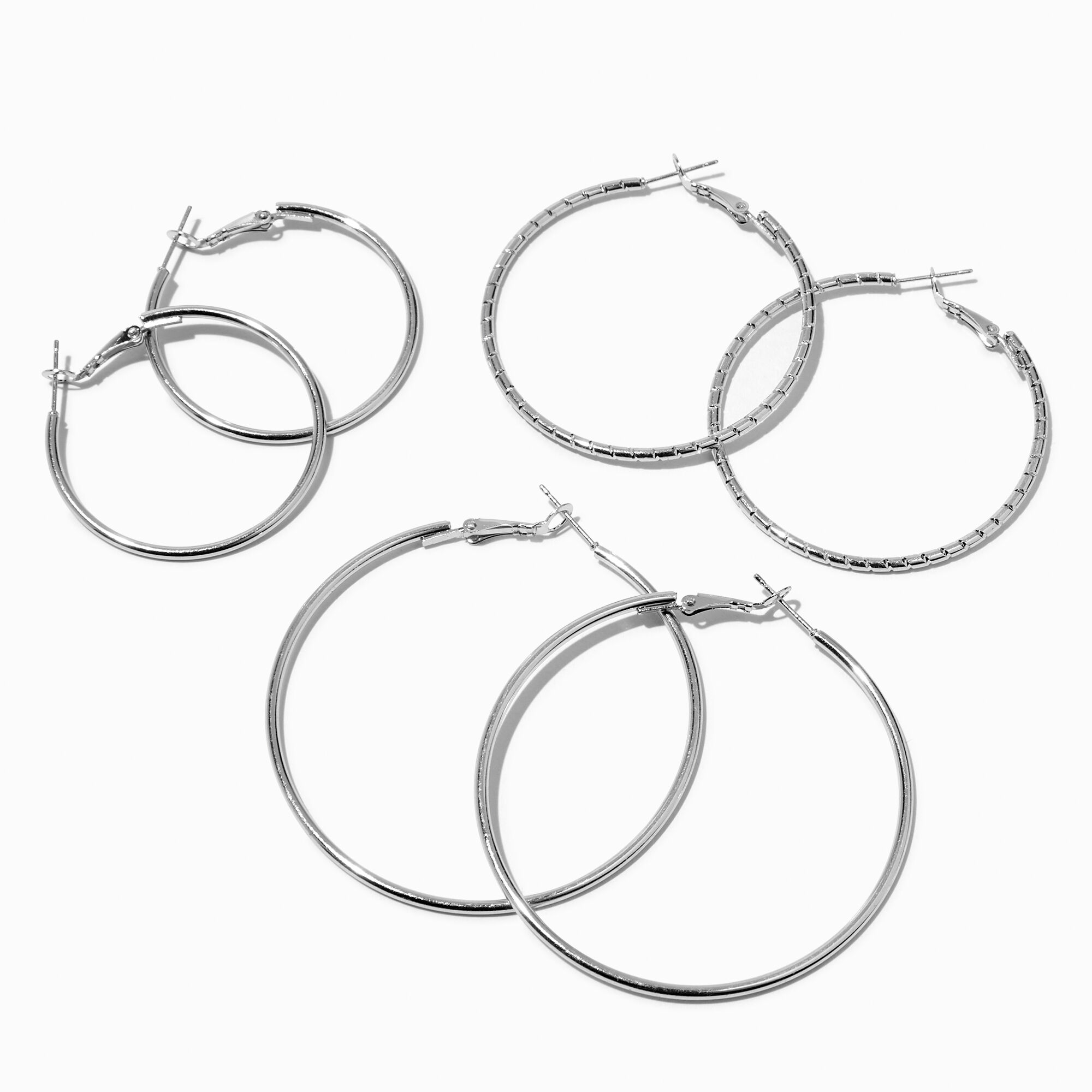 Silver hinged hoops best sale