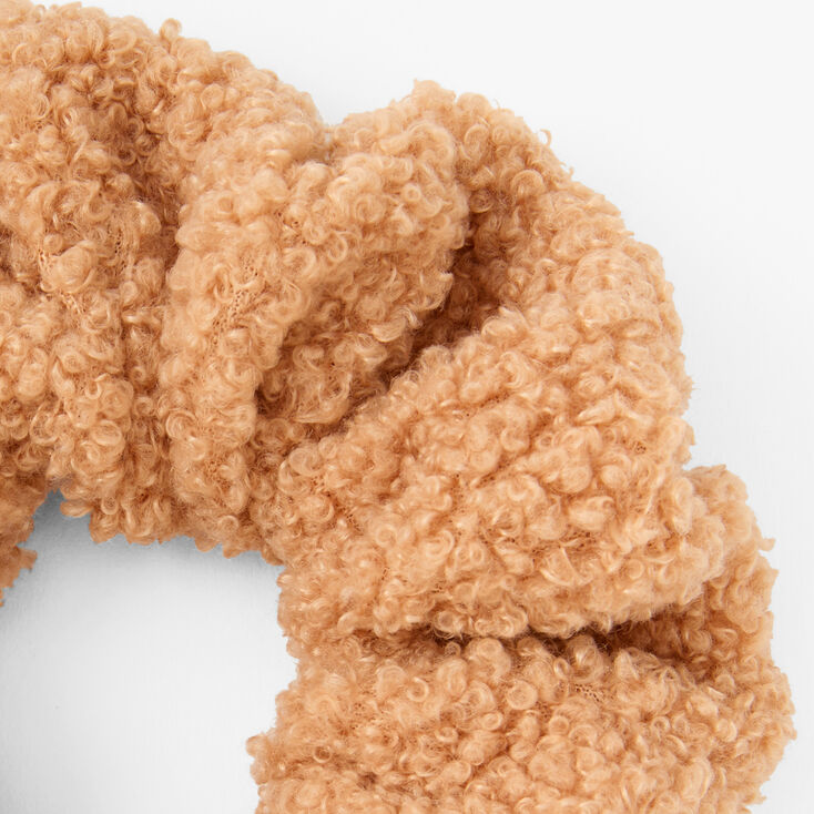 Tan Teddy Hair Scrunchie,