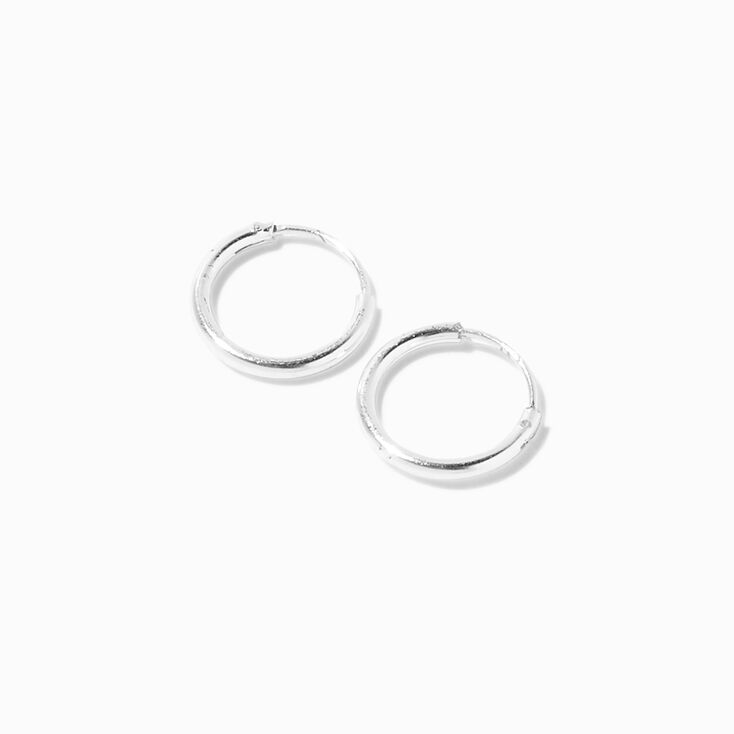 925 Sterling Silver 10MM Hoop Earrings,