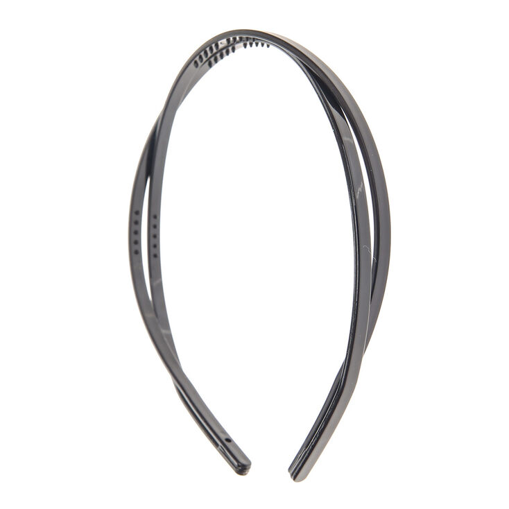 Shiny & Matte Black Twist Headband,