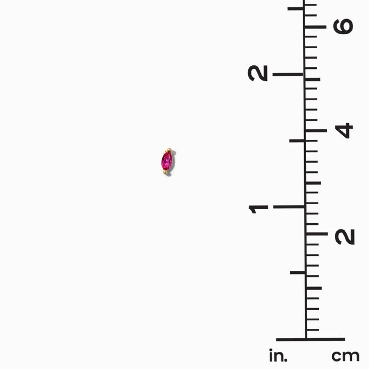 Icing Select 18k Yellow Gold Plated Fuchsia Cubic Zirconia Marquise Stud Earrings,
