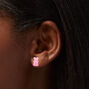 Pink Glow in the Dark Gummy Bear Stud Earrings,