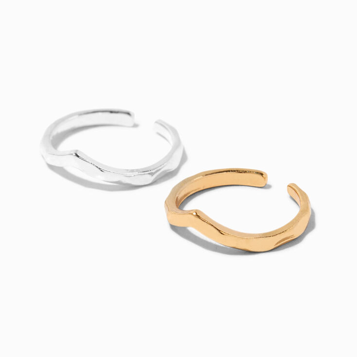 Mixed Metal Chevron Toe Rings - 2 Pack,
