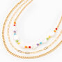 Gold Rainbow &amp; Clouds Multi Strand Necklace,