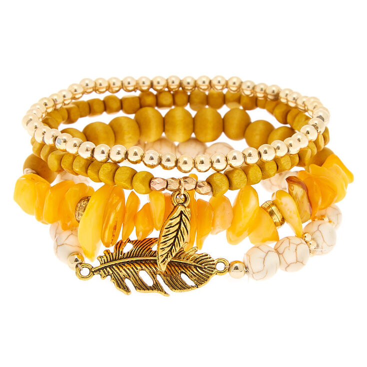 Desert Bead Stretch Bracelets - Yellow,