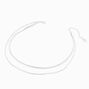 Silver-tone Delicate Snake Chain Multi-Strand Necklace,