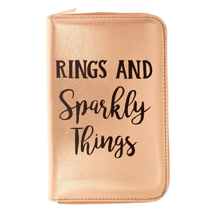 Rose Gold Travel Jewelry Case,