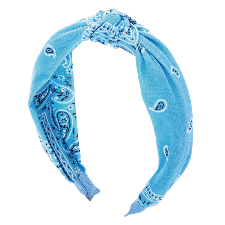 Bandana Knotted Headband - Light Blue,