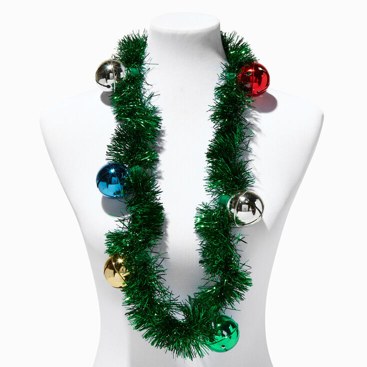 Jingle Bells Holiday Tinsel Necklace,