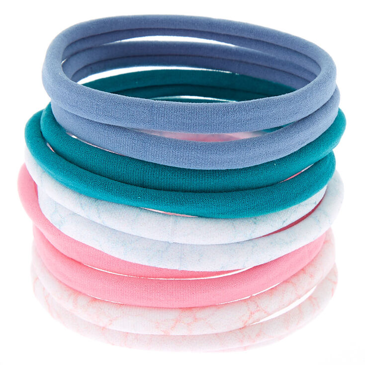 Marble Mix Hair Elastics - 10 Pack,