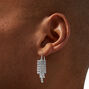 Silver-tone Crystal Fringe 1.5&quot; Drop Earrings,