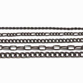 Hematite Woven Chain Bracelet Set - 5 Pack,