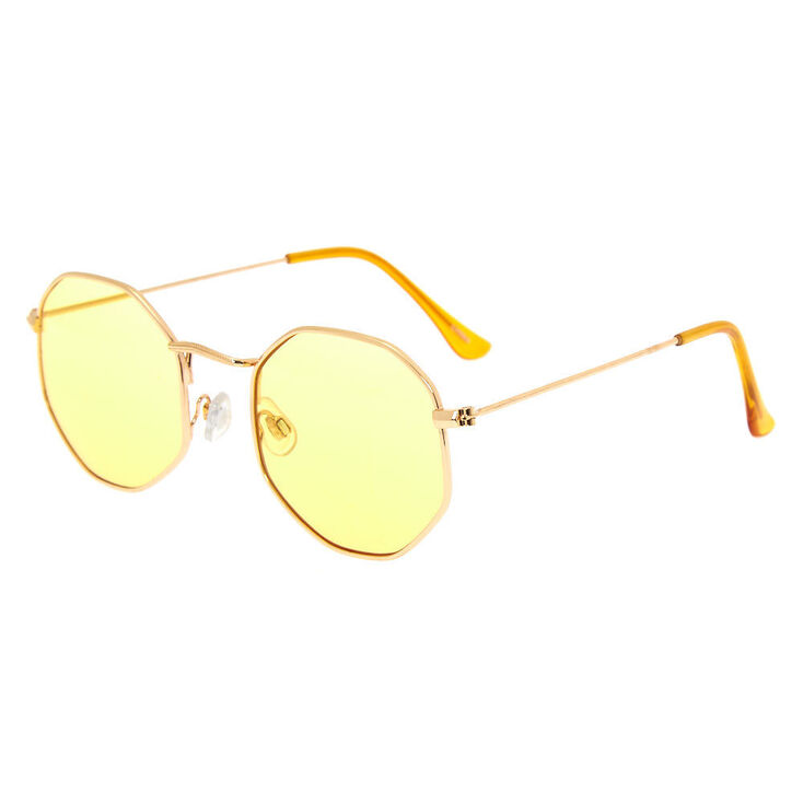 Octagonal Sunglasses - Yellow,