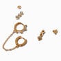 Gold-tone Cubic Zirconia Crystal Stackables Set - 3 Pack,