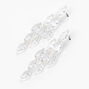 Silver 2&quot; Cubic Zirconia Chandelier Drop Earrings,