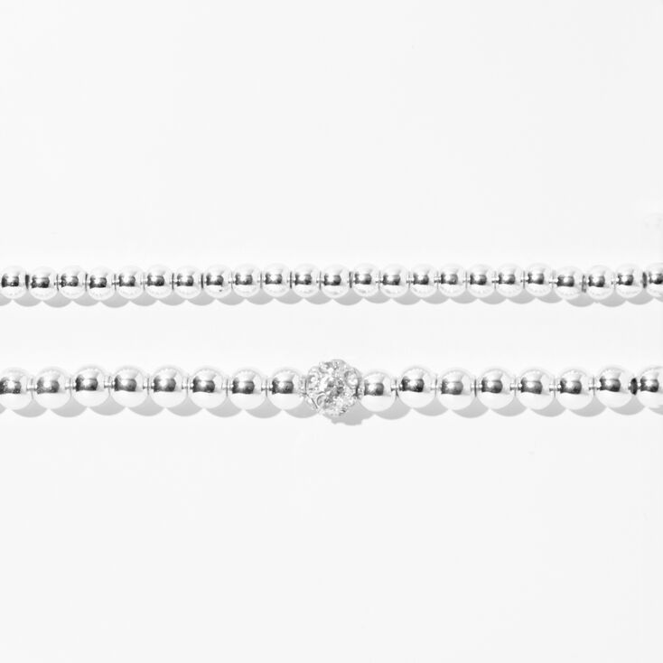 Silver Fireballl Stretch Bracelets - 2 Pack,