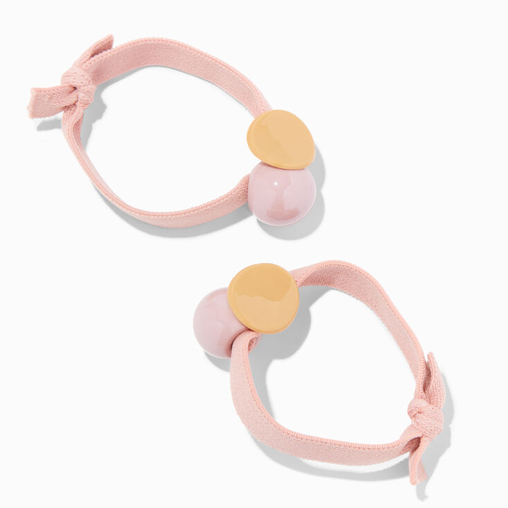 Pink &amp; Yellow Beaded Band Hair Ties - 2 Pack,