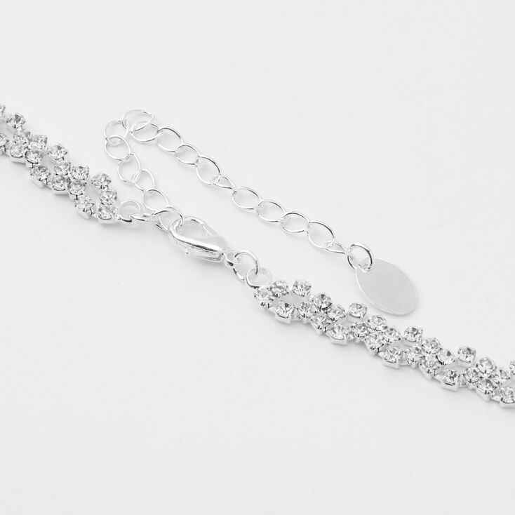 Silver Crystal Teardrop V-Neck Jewelry Set - 2 Pack,