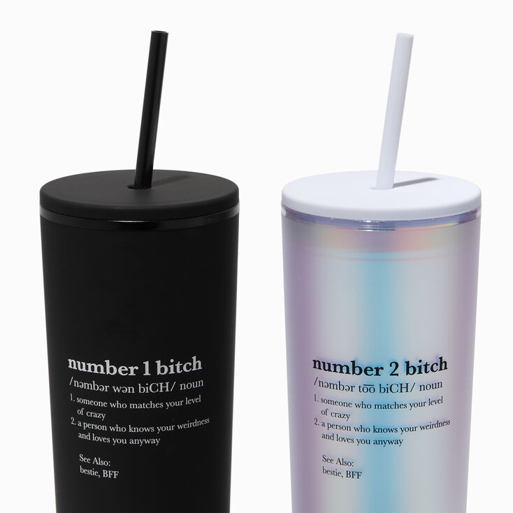 Number 1 &amp; 2 Bitch Plastic Tumbler Set - 2 Pack,