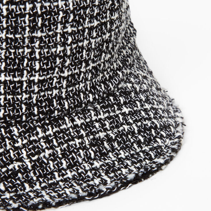 Black &amp; White Tweed Bucket Hat,
