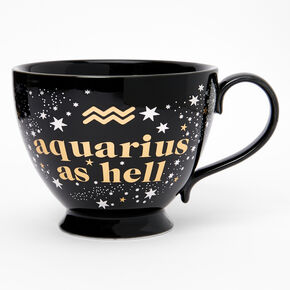 Black Ceramic Zodiac Mug - Aquarius,