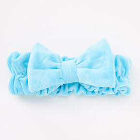 Blue Plush Makeup Bow Headwrap,