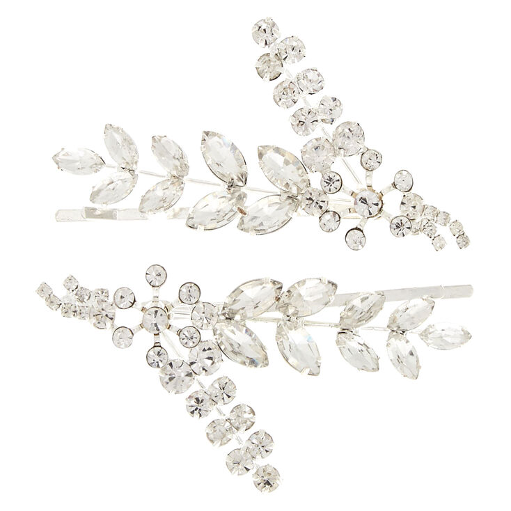 2 Pack Silver Leaf Bobby Pins,