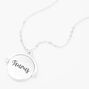 Silver Glow In The Dark Zodiac Spinning Pendant Necklace - Taurus,