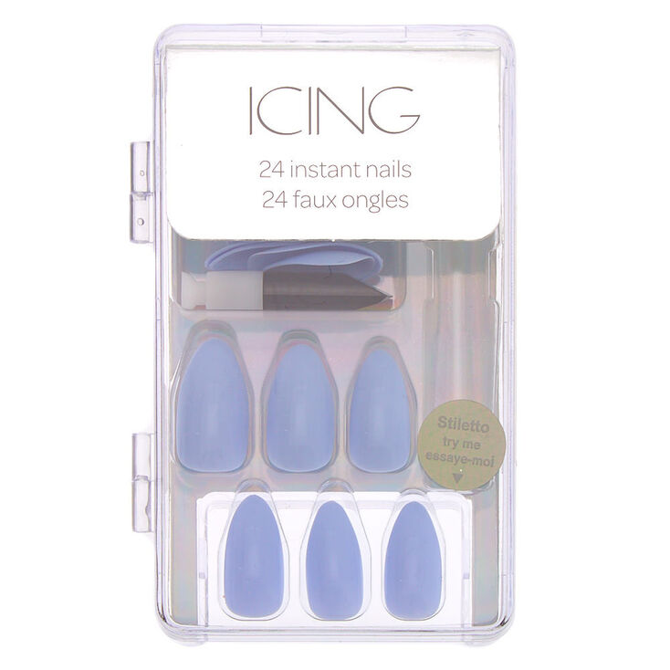 Glossy Faux Nail Set - Lilac, 24 Pack,