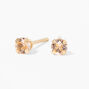 14kt Yellow Gold 3mm Silk Crystal Studs Ear Piercing Kit with Ear Care Solution,