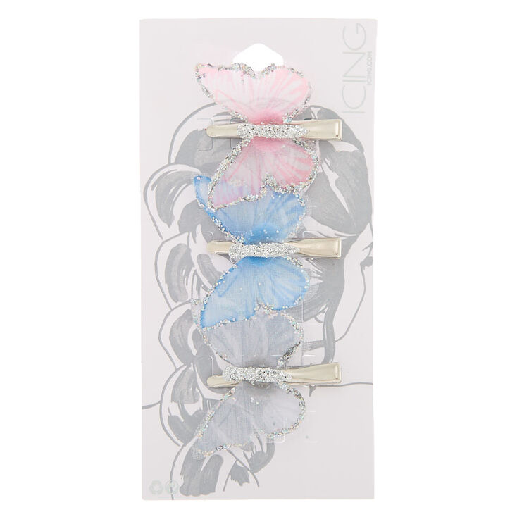 Iridescent Pastel Butterfly Hair Pins - 3 Pack,