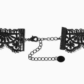 Lace Choker Necklace With Beads Chain Pendants Gothic Jewelry For Woman  Girl - Black