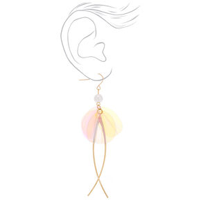 Gold 14G Rainbow Flower Top Down Belly Ring,